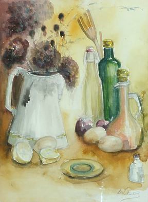 Stilleben-Aquarell der Kunstlehrerin Katrin Wittmannn