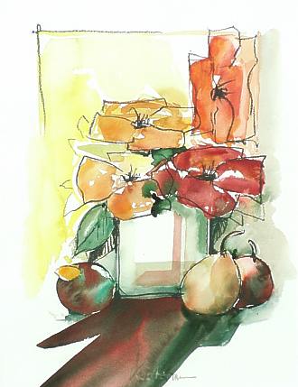 Aquarell von Werner Kustermann, gemalt beim Aquarell-Kurs mit Sonja Erlebach