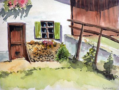 Aquarell von Marianne Baur, gemalt beim Aquarell-Kurs mit Christine Schoch-Kraska