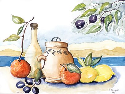 Aquarell von Margit Stankmann, gemalt beim Aquarell-Kurs mit Christine Schoch-Kraska