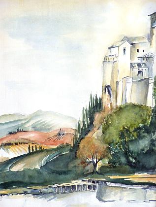 Aquarell von Werner Kustermann, gemalt beim Aquarell-Kurs mit Sonja Erlebach